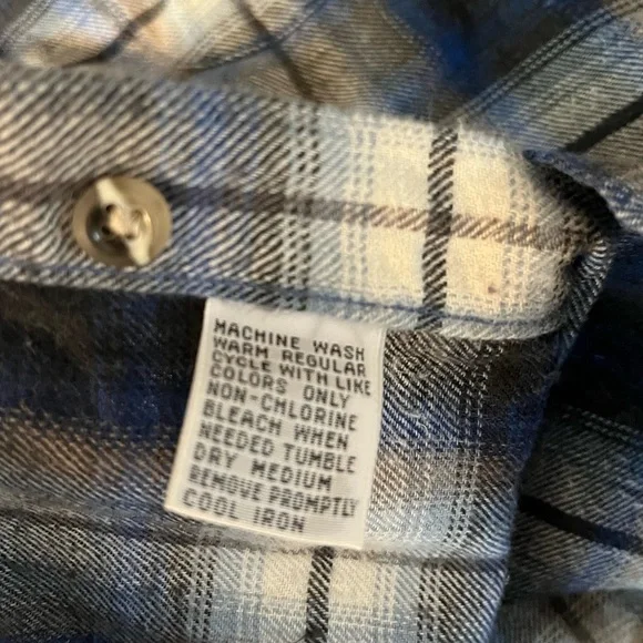 Vintage Members Only 90’s blue plaid flannel shirt jacket shacket L
